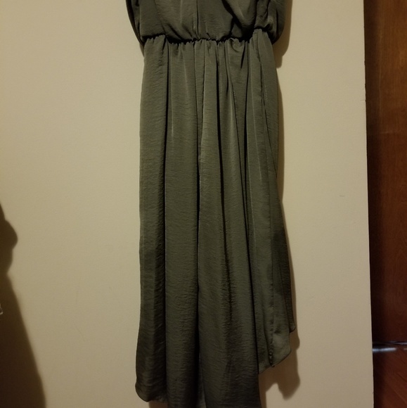 🌸3/$30🌸 CITY TRIANGLES | strapless high-low dress olive - Picture 4 of 5
